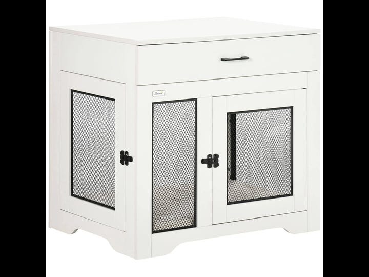 pawhut-dog-crate-furniture-with-soft-water-resistant-cushion-dog-crate-end-table-with-drawer-puppy-c-1