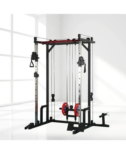 power-cage-with-lat-pulldown-and-weight-storage-rack-optional-weight-bench-1400-lb-capacity-power-ra-1