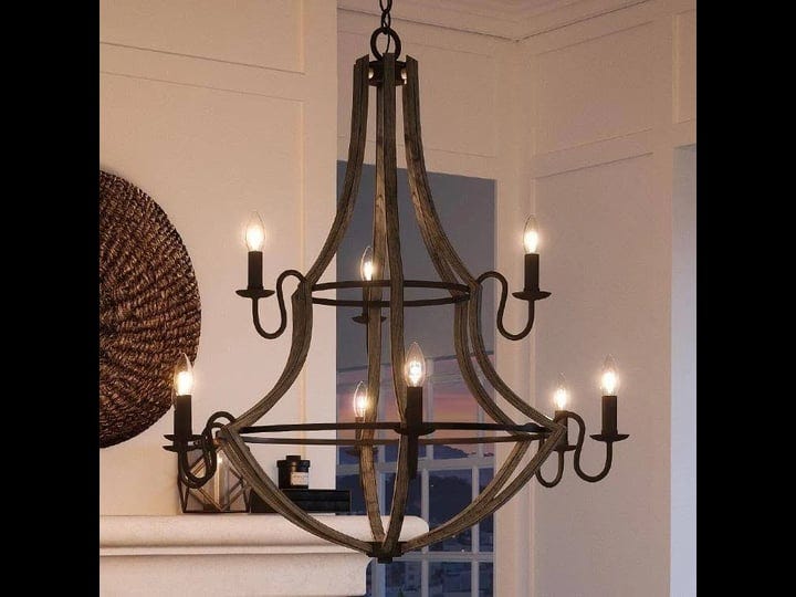luxury-farmhouse-chandelier-34-75h-x-32-5w-with-rustic-style-wood-grain-metal-with-antique-black-fin-1