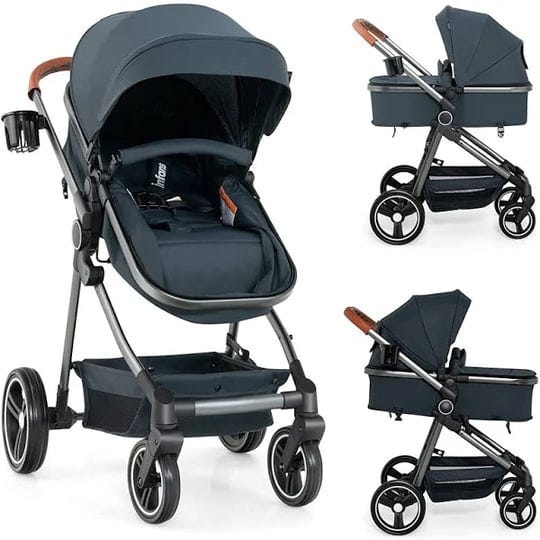 infans-2-in-1-high-landscape-convertible-baby-stroller-newborn-reversible-bassinet-pram-foldable-pus-1