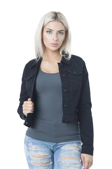 hollywood-star-fashion-womens-basic-button-down-denim-jean-jacket-large-black-1