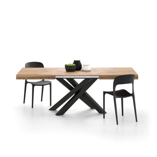 mobili-fiver-emma-140-extendable-dining-table-rustic-oak-with-black-crossed-legs-laminate-finished-i-1