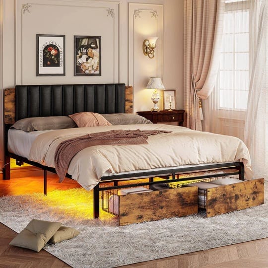 likimio-queensize-bed-frame-with-removable-pu-leather-headboard-charging-station-drawer-no-box-sprin-1