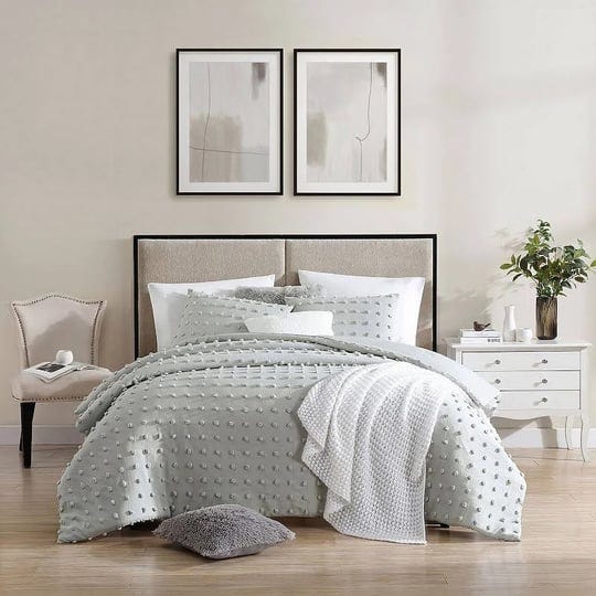 swift-home-fluffy-pom-pom-comforter-set-with-shams-grey-full-queen-1