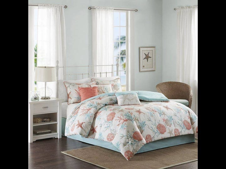 island-living-coral-teal-seashells-starfish-beach-queen-comforter-set-7-piece-bed-in-a-bag-1