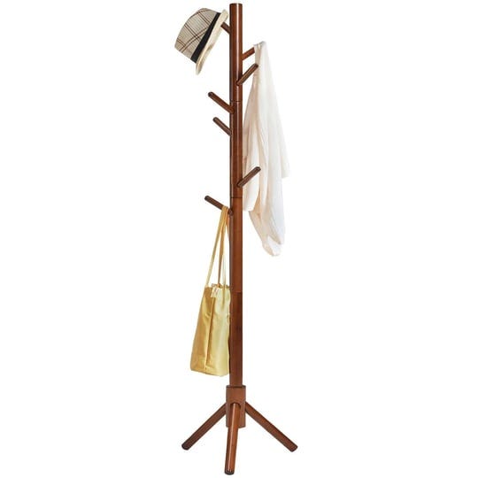 ibuyke-thick-wooden-coat-rack-stand-with-8-hooks-entryway-hall-tree-with-3-wood-prong-legs-and-3-adj-1