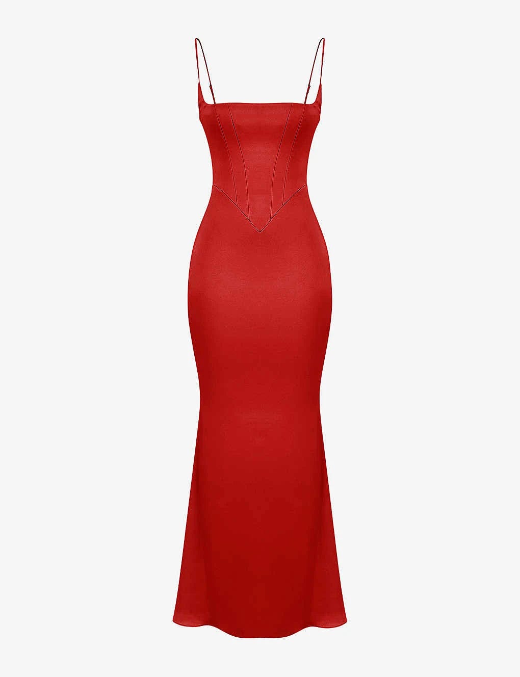 Stylish Corset Top Maxi Dress in Red Rose | Image