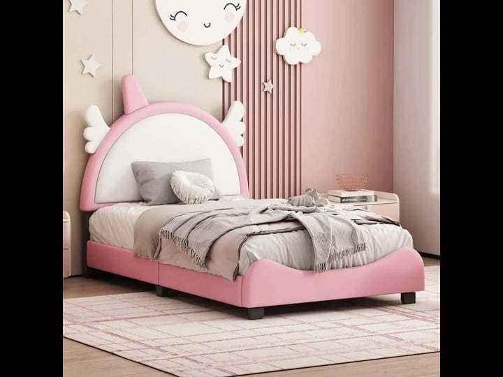 harper-bright-designs-pink-twin-size-upholstered-wooden-platform-bed-with-unicorn-shape-headboard-an-1
