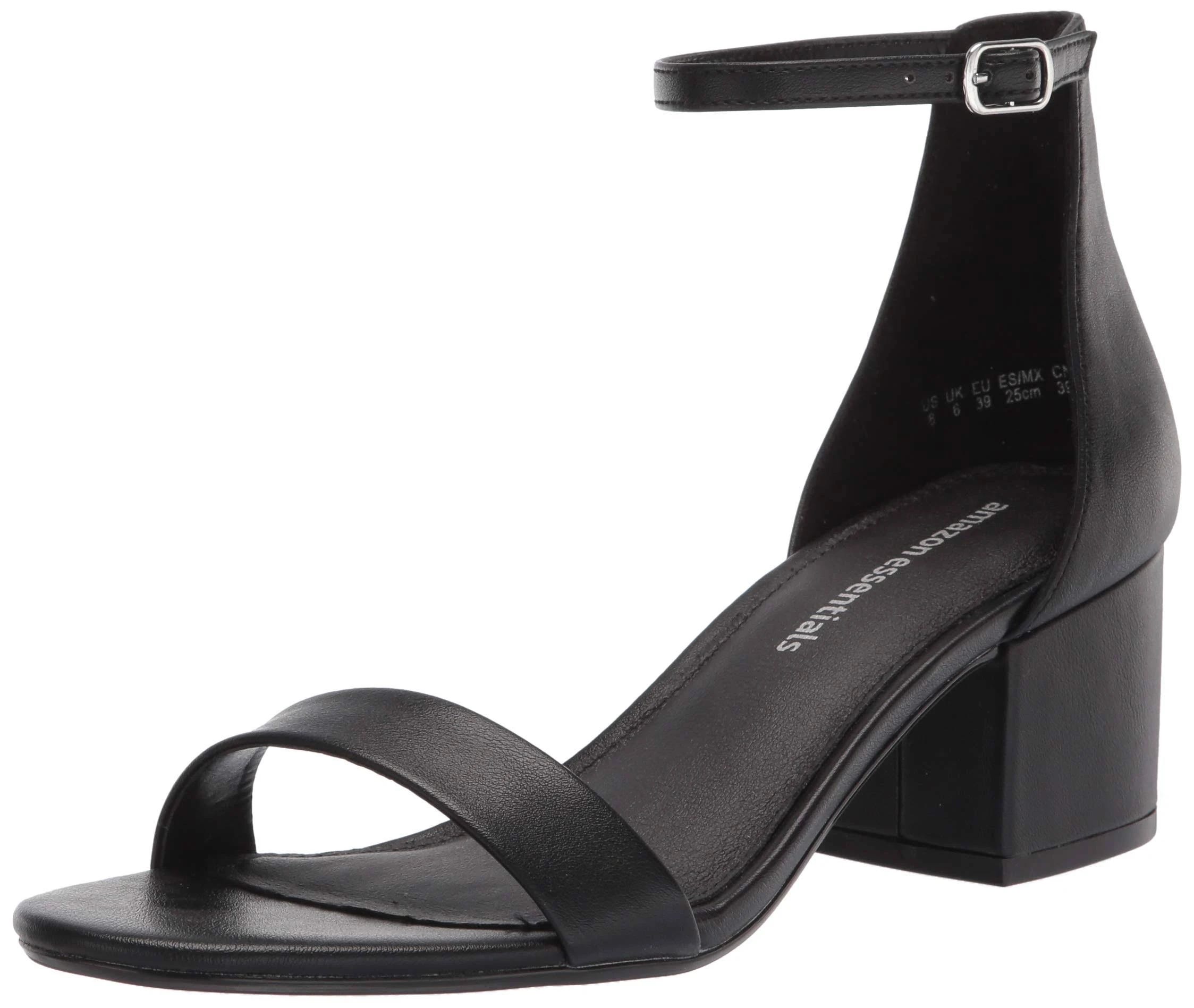 Essentials Women's Black Block Heel Sandal - Stylish Comfort | Image