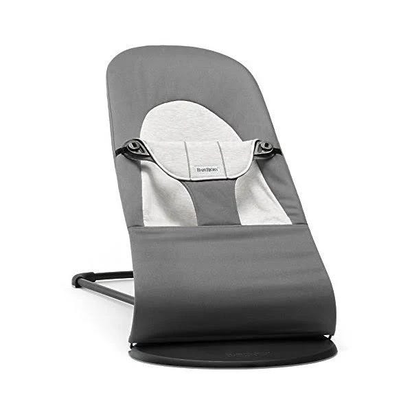 Babybjorn Balance Soft Cotton Jersey Bouncer in Dark Grey/Light Grey | Image