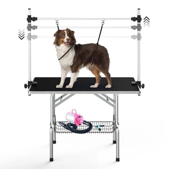 lyromix-dog-grooming-table-adjustable-large-pet-drying-desktop-foldable-bathing-desk-with-arms-noose-1