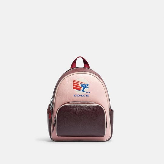 coach-outlet-mini-court-backpack-in-colorblock-with-ski-speed-graphic-pink-1