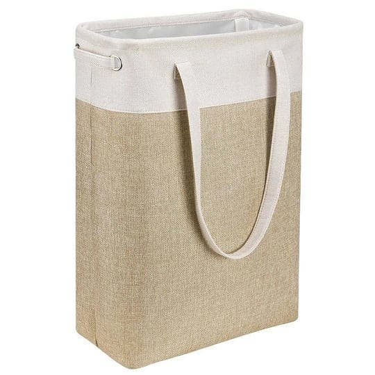 i-bkgoo-laundry-basket-with-handles-beigekhaki-slim-laundry-bin-collapsible-dirty-clothes-basket-nar-1