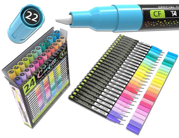 24-confetti-colors-acrylic-paint-pens-markers-set-0-7mm-extra-fine-tip-rock-painting-glass-mugs-wood-1