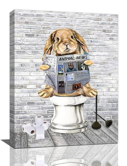 bathroom-rabbit-wall-art-funny-easter-rabbit-pictures-wall-decor-bunny-in-toilet-canvas-prints-frame-1