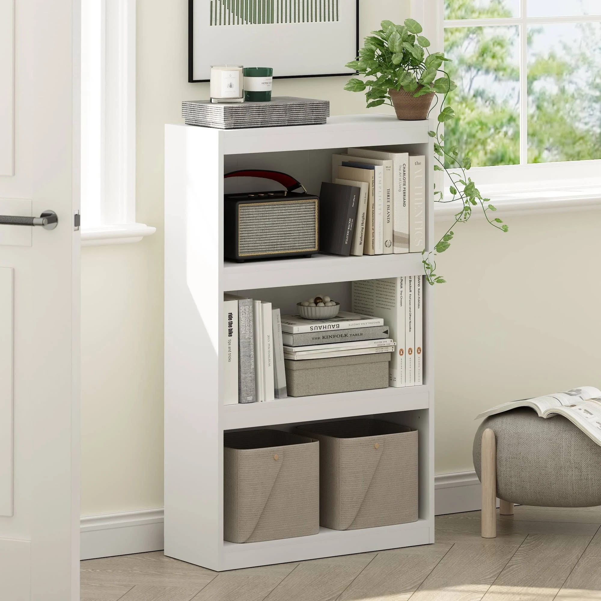 Furinno Jaya Series 3-Tier Adjustable Shelf Bookcase for Home and Office | Image