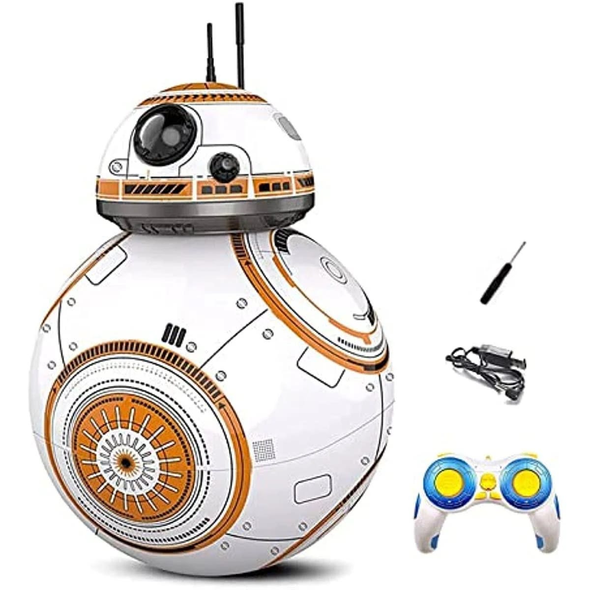 Interactive Spherical BB-8 Robot Toy with LED Lights and Remote Control | Image