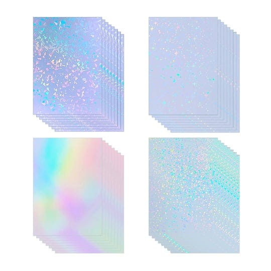 bleidruck-32-sheets-holographic-sticker-paper-clear-vinyl-self-adhesive-waterproof-rainbow-transpare-1