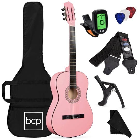 best-choice-products-beginners-38in-acoustic-guitar-w-case-strap-digital-e-tuner-pick-pink-1