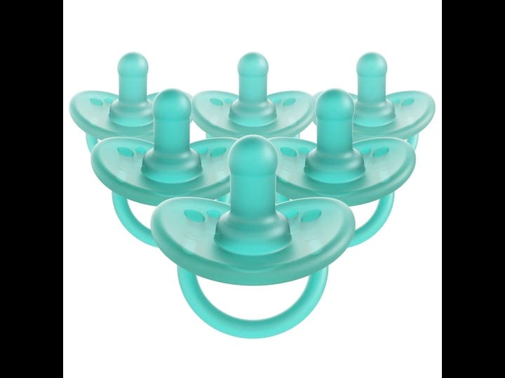 evenflo-balance-stage-1-cylindrical-silicone-pacifier-aqua-0-months-6ct-1