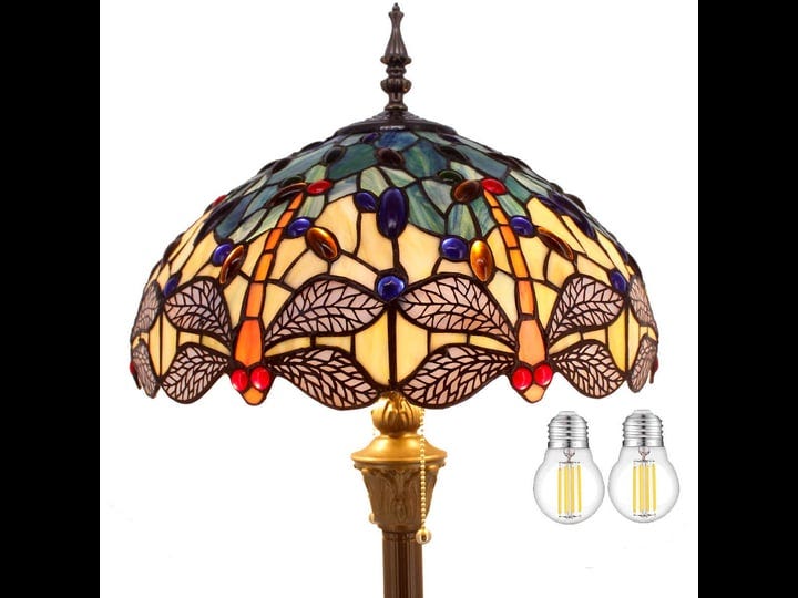 tiffany-floor-lamp-standing-light-w16-h64-inch-green-yellow-dragonfly-lampshade-1