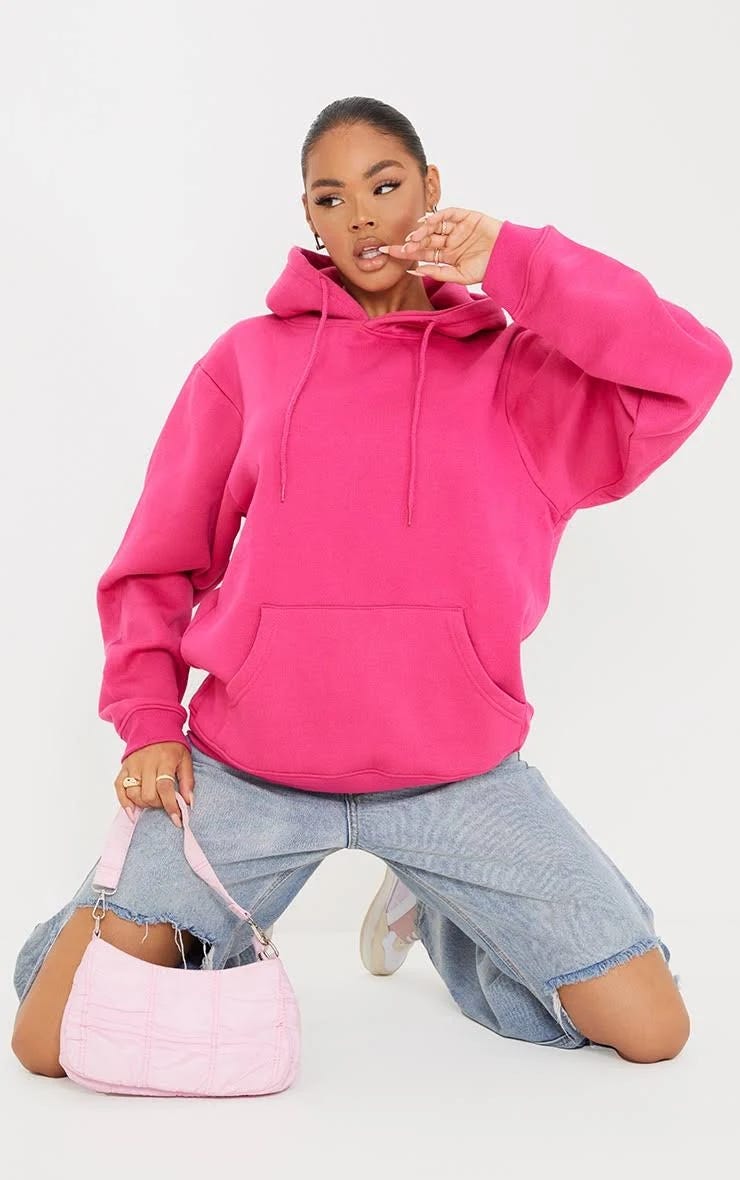 Pink Fit Sweat Hoodie: Add Vibrant Style to Your Wardrobe | Image