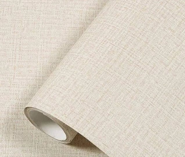 yancorp-10ft-textured-fabric-cream-wallpaper-faux-grasscloth-beige-peel-and-stick-self-adhesive-line-1