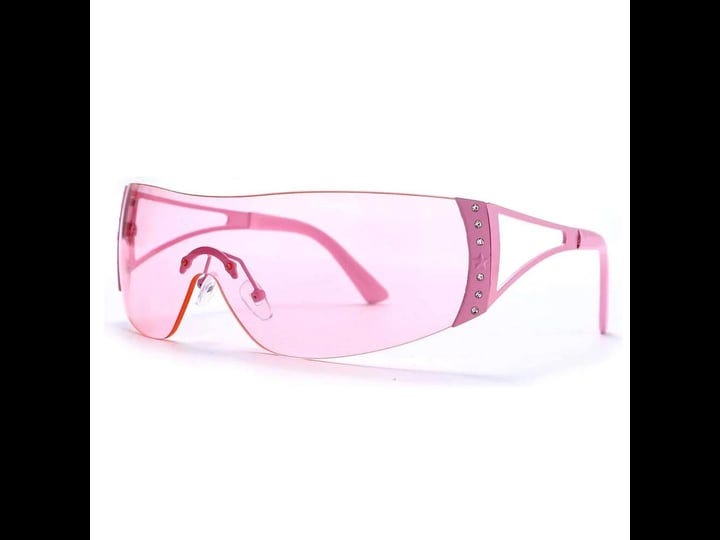 street-knitted-womens-hot-pink-gradient-lens-wrap-around-y2k-shield-flat-top-sunglasses-futuristic-s-1