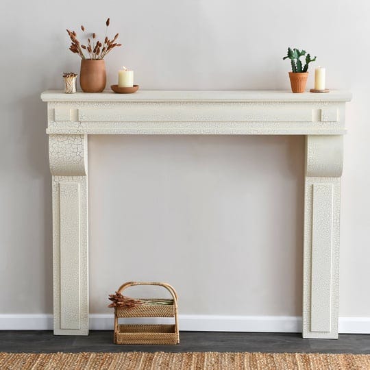 creative-co-op-lodge-fireplace-mantel-distressed-cream-1