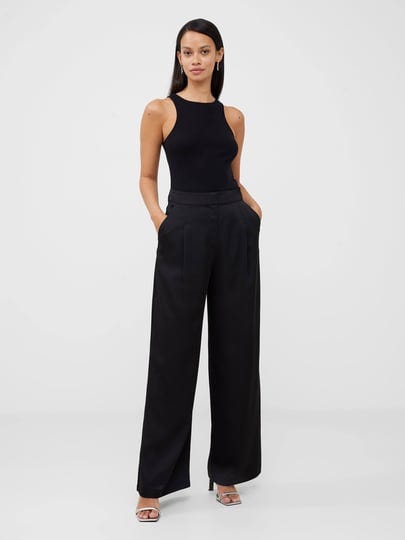 french-connection-womens-harlow-satin-straight-leg-pants-black-size-8-blackout-1