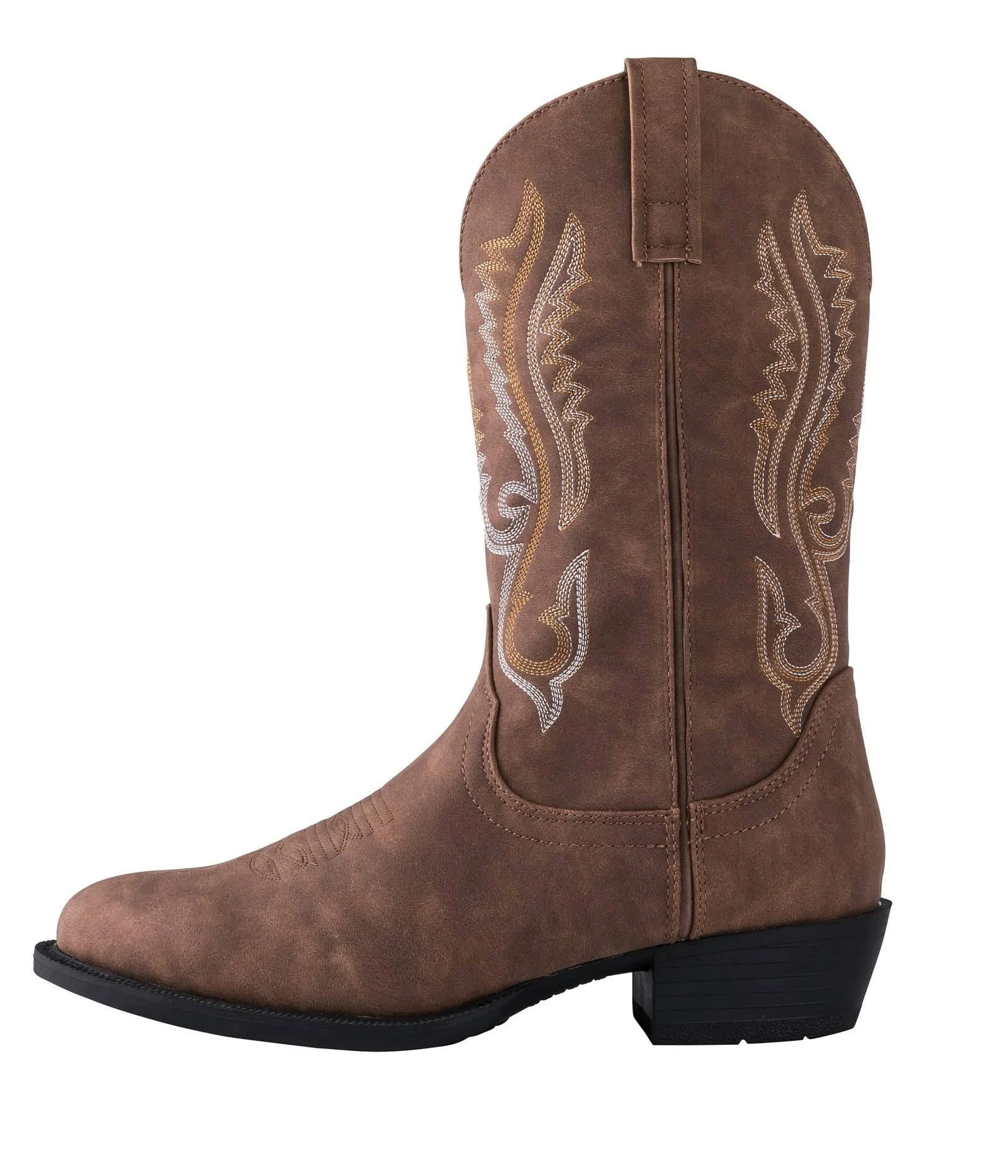 Stylish Men's Classic Round Toe Embroidered Western Cowboy Boots | Image