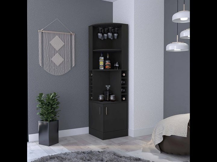 kitchen-8-bottle-2-shelf-bar-cabinet-black-1