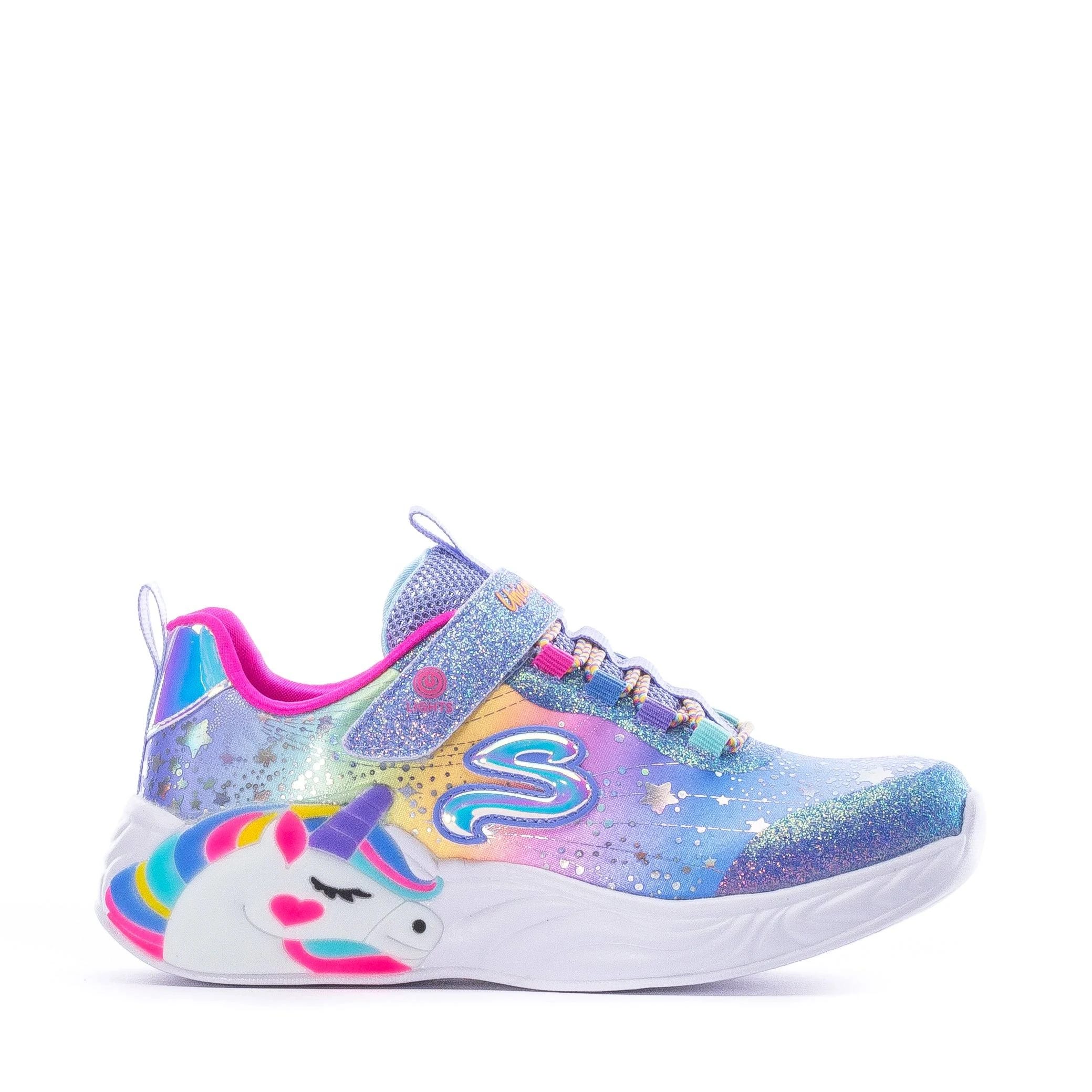 Skechers Kids Unicorn Dreams Shoes, Blue / Multi, Size 2 | Image