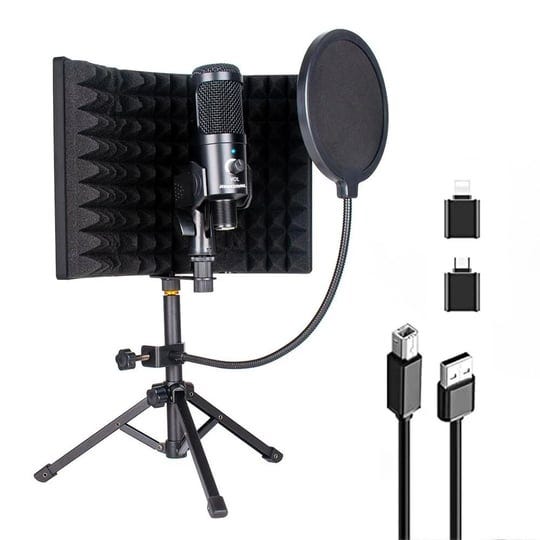 studio-recording-microphone-isolation-shield-with-pop-filter-tripod-stand-kit-studio-mic-to-laptop-a-1