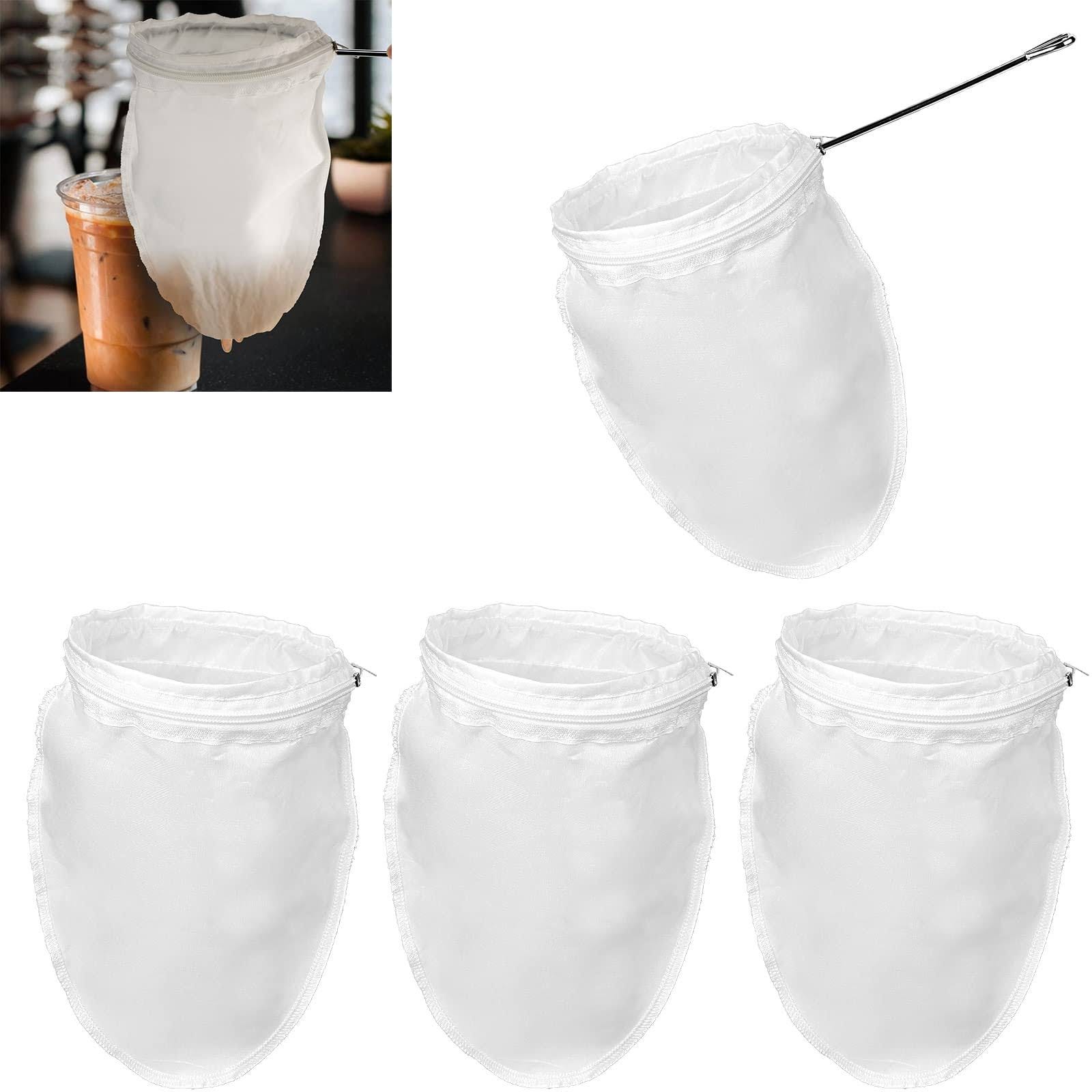 4-Pack Ultra Fine Mesh Coffee Strainer Bags for Homemade Nut Milk | Image