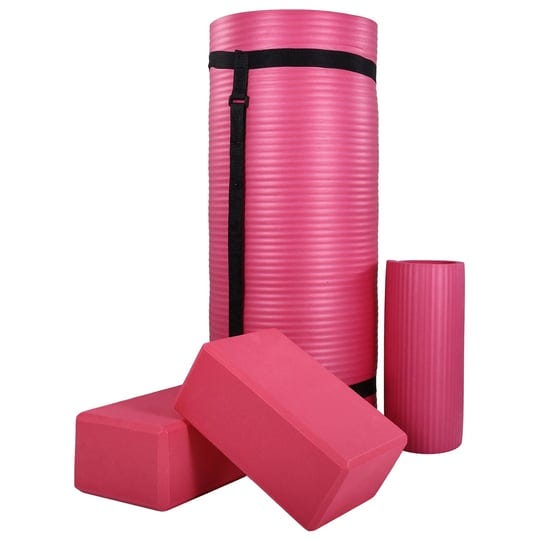 balancefrom-fitness-71x24-anti-tear-yoga-mat-w-strap-knee-pad-blocks-pink-1