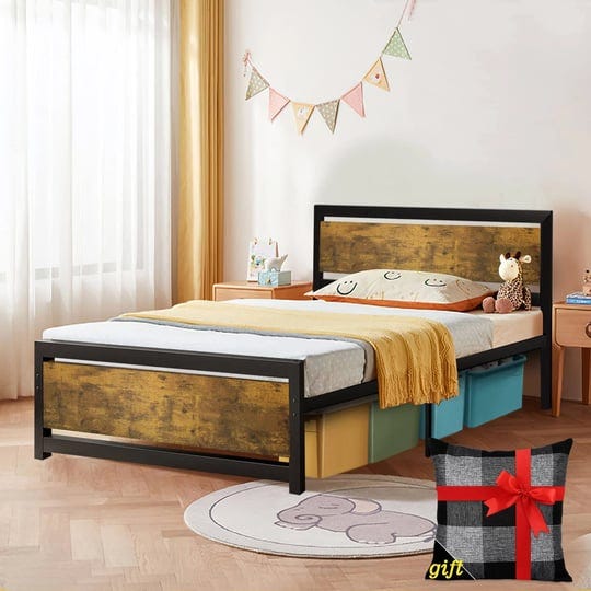 codesfir-twin-bed-frame-with-headboard-and-footboard-strong-4-u-shaped-support-frames-2-independent--1