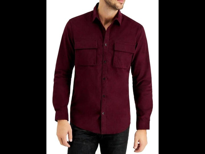 inc-mens-red-button-down-casual-shirt-xs-mens-1