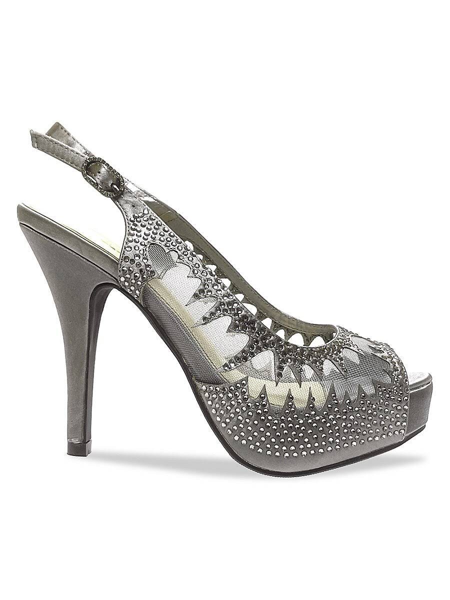 Chic Pewter Platform Heels for Women Size 11 | Image