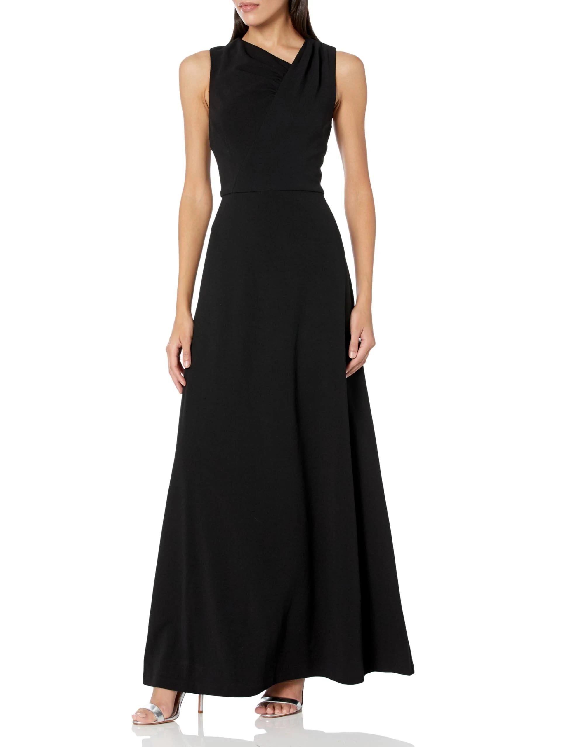 Stretch Asymmetric Black Evening Gown | Image