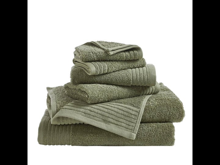 great-bay-home-ultra-soft-modern-ribbed-cotton-quick-dry-bath-towel-set-6-piece-set-olive-1
