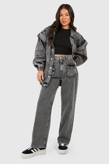 boohoo-petite-seam-detail-oversized-jean-jacket-black-size-2-1