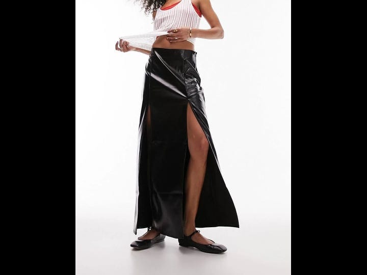 topshop-double-slit-faux-leather-maxi-skirt-in-black-1