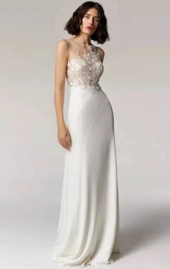 casual-sleeveless-bateau-neck-sheath-chiffon-simple-wedding-dress-with-illusion-lace-top-white-size--1