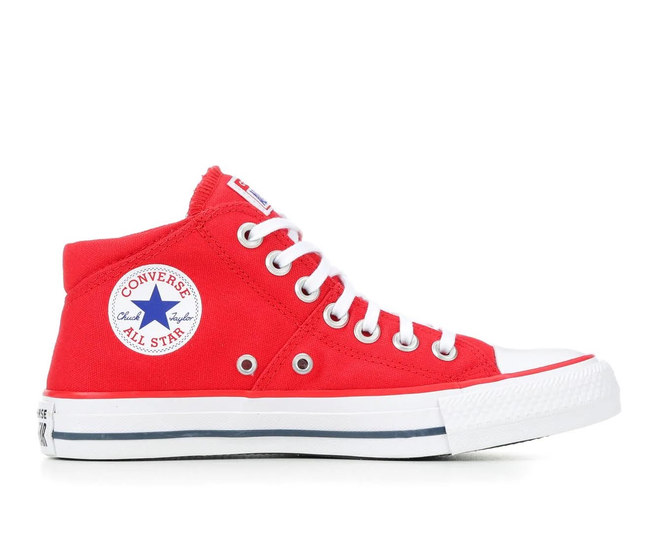 Women's Converse Red Canvas Sneakers with Padded Collar | Image
