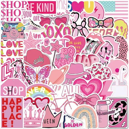 pink-preppy-aesthetic-stickers-100-pcs-for-laptop-luggage-and-backpack-1