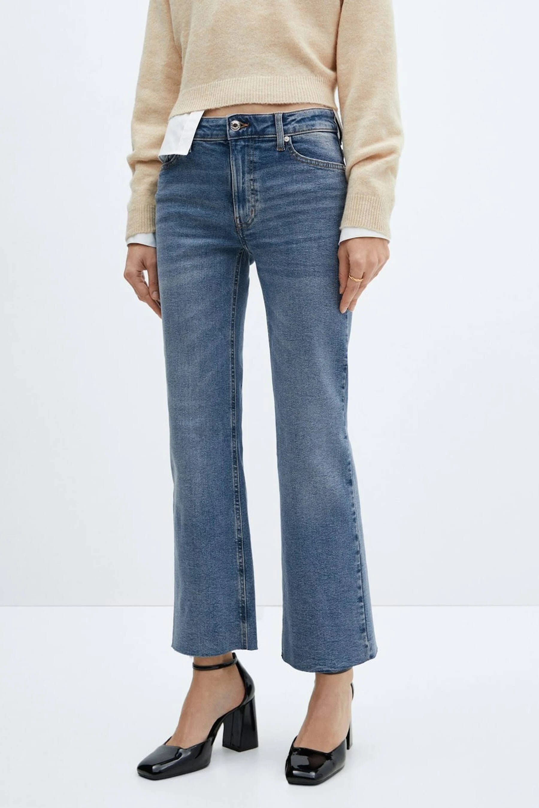Flared Jeans with Crop Design for Petite Women | Image