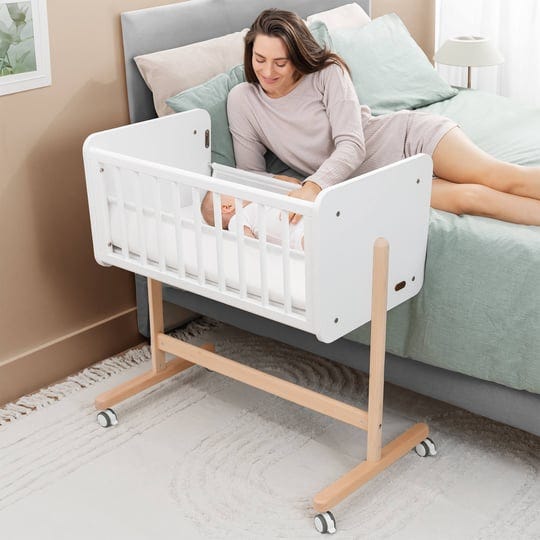 comfy-cubs-wooden-bedside-bassinet-sleeper-safe-and-stylish-baby-crib-1