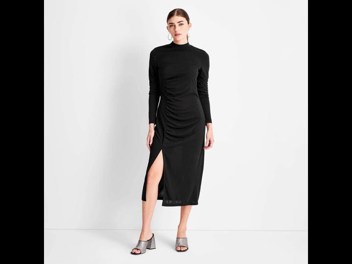 womens-long-sleeve-mock-neck-side-ruched-slit-midi-dress-future-collective-with-kahlana-barfield-bro-1
