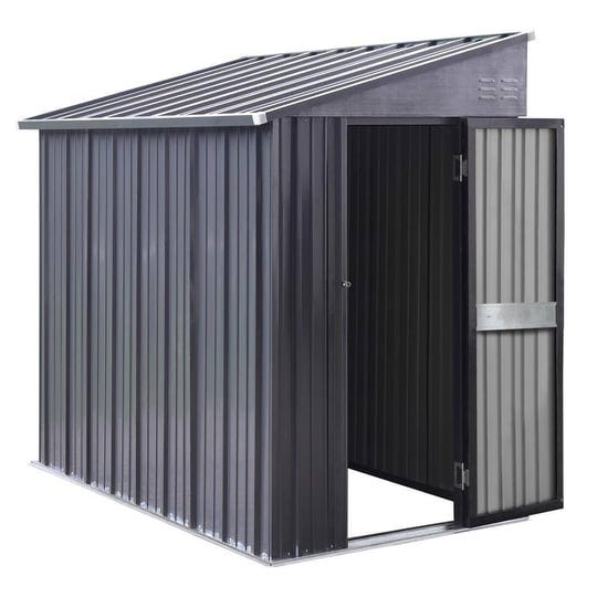 4-ft-w-x-8-ft-d-metal-lean-to-shed-storage-shed-33-sq-ft-in-gray-1